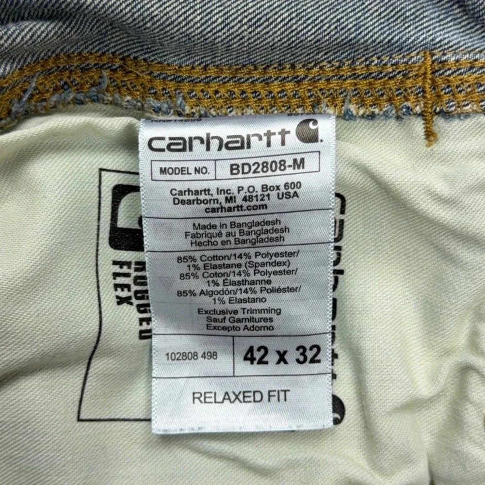 Carhartt Jeans Men 42x32 Blue Relaxed Fit Rugged Flex Utility Carpenter Workwear